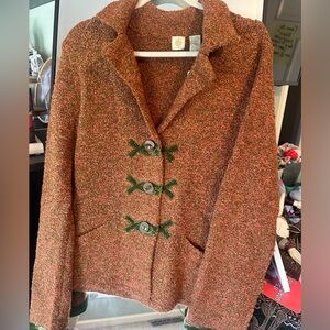 NWT Anthropologie HWR Boucle Knit Collared Wool Blend Cardigan